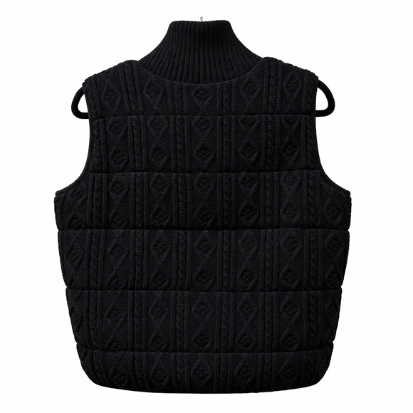 Lyssé Prudence Reversible Puffer Sweater Vest Black Quilted Size Large MSRP $158 - Picture 5 of 9